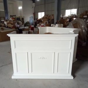 Mostrador de recepción, mueble blanco con mostrador de lámpara, centro deportivo, mostrador de recepción, diseño moderno, mostrador de recepción para salón de belleza - Product Image 1