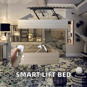 Умная моторизованная кровать для хранения, современный дизайн, с многофункциональным металлическим каркасом, газовый стабильный фанерный чехол для гостиной - Product Image 2