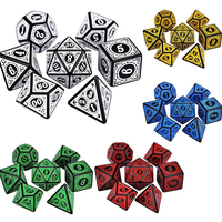 Set Dadu RPG DND Polihedral 7 Buah Kustom, Dadu Akrilik Grosir D4 D6 D8 D10 D12 D20 Set Dadu DND untuk Permainan Peran Meja