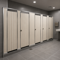Mampara para Cubículo de Baño, Tablero Fenólico HPL con Herrajes de Acero Inoxidable 304