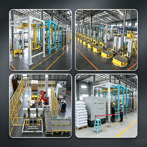 Machine d'emballage automatique de palettes à bras rotatif avec film étirable, intégrant la pesée, conception tout-en-un pour emballage et pesage, modèle stationnaire - Product Image 6