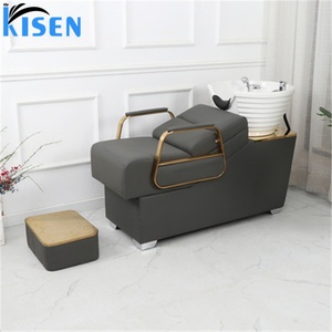 Kisen Hot Selling Color Custom Hair Salon Comfortable Lying Massage Furniture Washing Bed Shampoo <b>Chair</b> With Bowl - Product Image 3