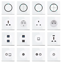 2025 LED Uso en el hogar Panel de vidrio Interruptores de luz de pared Eléctrico 220V Pared y enchufe Producto OEM duradero