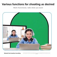 Toile de fond vert pour photographie, double face, en nylon bleu-vert, pour portraits, effets chroma key, diffusion en direct