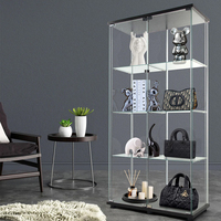 Vitrine d'exposition en acrylique avec serrure, anti-poussière, multi-niveaux, transparente, pour bijoux, jouets, magasin de détail, OEM - Vente chaude