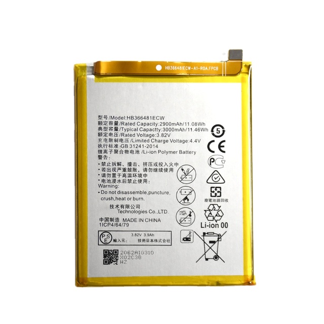 Original Replacement Li-ion Polymer Battery Hb366481ecw for Huawei P9 P10 Lite Y6 2018 Y7 2018 3000mah 3.82v Li-ion Battery