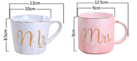 Ensemble de verres festifs en céramique et marbre, avec tasse de Couple Mr and Mrs