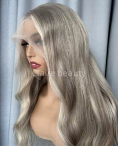 Parrucca anteriore in pizzo senza colla per capelli umani europei HD parrucca piena in pizzo Color biondo parrucca anteriore in pizzo per donne bianche - Product Image 6