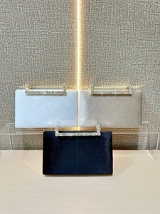 New Women's Evening Velvet Hand <b>Bag</b> Trapeze Shape European-American Retro Style Diamond-encrusted <b>Small</b> Capacity Closure Tanjing - Product Image 4