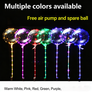 Handle LED Bubble <b>Balls</b> Balloon Transparent Wedding Bobo Balloons Birthday Party Decorations Kids Christmas Toys Light Balloon - Product Image 1