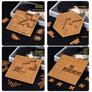 Juego de Mesa de Rompecabezas Burning Brain, Bloques de Madera Ecológicos con Patrones Creativos para Decifrar, Juguete de Descompresión para Edades de 7 a 14 Años - Product Image 5