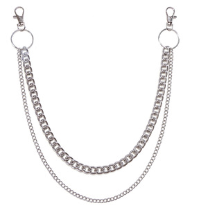 Double Layer Metal Pants <b>Chain</b> Zinc Alloy Hip Hop Style Waist <b>Chain</b> For Jeans Daily Wear - Product Image 5