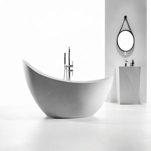 Baignoire autoportante en acrylique AFFINARE 1,7 m, design européen moderne, avec douchette, écologique, pour salle de bain et hôtel - Product Image 1