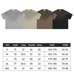 <span class=keywords><strong>T</strong></span>-<span class=keywords><strong>shirt</strong></span> in stile retrò da <span class=keywords><strong>uomo</strong></span> di alta qualità con segni personalizzati all'ingrosso a scarico transfrontaliero a spruzzo corto tinto da lavare personalizzato - Product Image 4