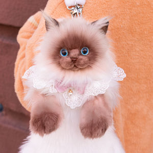 Ransel Kucing Siam Besar Simulasi DUPAN, Bahan Plush Polyester Super Lembut, Buatan Tangan, Unisex, Mirip Asli - Product Image 2