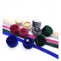 Boîtes à bagues en velours pour boucles d'oreilles et pendentifs Vitrine élégante de bijoux avec ruban Coffrets cadeaux pour bagues et bijoux