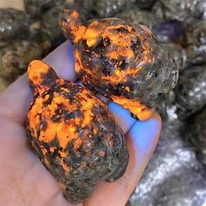 Offre Spéciale naturel haute qualité yooperlite cristal animaux tortue sculptures reiki orange cristal tortues pour cadeaux décoration - Product Image 1