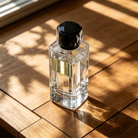 Botol Parfum Kosong Mewah 100ml Grosir Tersedia, Botol Semprot Kaca Parfum dengan Penyemprot Kabut Halus Label Logam