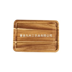 Tabla de cortar de madera de acacia rectangular, bloque de madera maciza para cocina, duradero para uso doméstico y en restaurantes. - Product Image 5