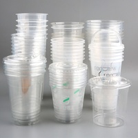 BTO tasses jetables en plastique Pet Dessert récipient tasse personnalisé en plastique transparent Logo personnalisé Acceptable 6 7 8 9 10 12 14 16 20oz