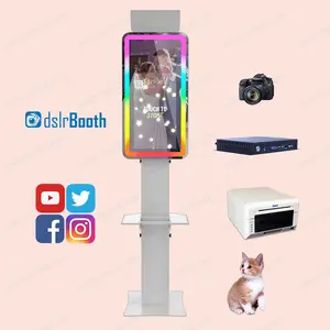 21,5 polegadas Photo Booth Selfie Pod Casamento ou Festa Photo Booth Espelho Selfie Magic Photo Mirror Booth Máquina com Impressora Quiosque