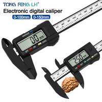 Digital Vernier Caliper with LCD Electronic Altimeter Micrometer Measuring Tool and Plastic Ruler 0-150mm & 0-100mm for DIY"