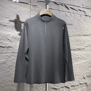 Otoño/invierno nueva Camiseta deportiva con media cremallera, camiseta informal para correr, entrenamiento, ropa deportiva, camisetas de manga larga para hombre - Product Image 1