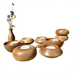 Wooden Bowl <b>Tea</b> Light Holder Handmade Eco Friendly Durable Home Decoration Christmas - Product Image 4
