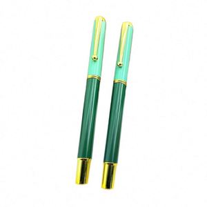 Custom High-Grade Green Metal Rollerball <b>Pen</b> with <b>Multi</b>-<b>Colored</b>/Black Ink 1.0mm Tip Custom Logo for Corporate Gifts Signatures - Product Image 2