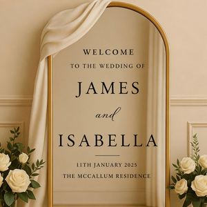 DIY Wedding Mirror Decal Personalized <b>Vinyl</b> Lettering with Custom <b>Name</b>, Welcome <b>Sticker</b> for Wedding Ceremony Reception - Product Image 4