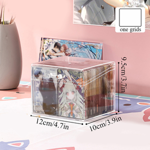 Acrylic <strong>Clear</strong> Kpop Photos Game Sports Trading <strong>Card</strong> Display Case Multifunctional Plastic <strong>Box</strong> with Flip Cover <strong>Card</strong> Storage Holder - Product Image 3