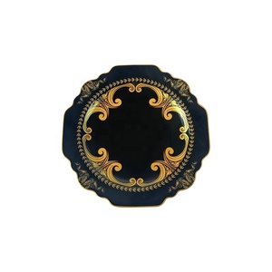 Assiettes de luxe en porcelaine noire mate pour dîners et restaurants, design exclusif, inspirées de l'Arabie Saoudite - Product Image 4