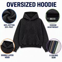 Sudadera con Capucha Vintage Lavada Personalizada al por Mayor con Logo, Sudadera Oversize con Bolsillo Canguro, Estilo Casual Urbano, OEM ODM