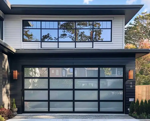 <span class=keywords><strong>Porte</strong></span> de <span class=keywords><strong>garage</strong></span> <span class=keywords><strong>sectionnelle</strong></span> automatique moderne résidentielle, étanche, coupe-vent, en alliage d'aluminium noir et verre trempé, <span class=keywords><strong>prix</strong></span> de gros - Product Image 2