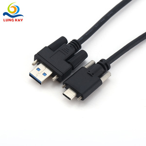 HOLLOW <b>USB</b> 3.0 A <b>To</b> <b>C</b> Male <b>Cable</b> Black PVC Jacket High Speed Data Transmission 10Gb Front Panel Connector - Product Image 1