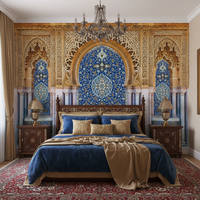 Papier peint mural écologique imperméable pour hôtel commercial, café, mosquée, décoration intérieure, décoration de la maison