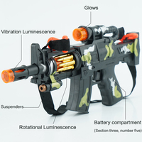 Pistola de Juguete de Plástico para Niños, Camuflaje, Sonido, Luz, Vibración, Arma Eléctrica de Juguete para Niños