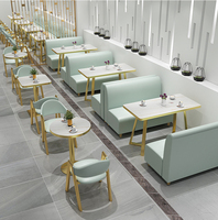 Ensembles de banquettes de salle à manger modernes, mobilier de restaurant, banquette en cuir PU personnalisée, chaise et table en promotion pour usage en parc