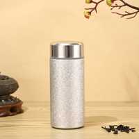 Lapisan Dalam Berlapis Titanium Mini Isolasi Vakum Baja Tahan Karat Desain Bergaya Cangkir Saku Portabel Hadiah Bisnis Pria Wanita