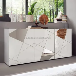 <span class=keywords><strong>Meuble</strong></span> d'appoint Buffet simple peint en blanc <span class=keywords><strong>Meuble</strong></span> <span class=keywords><strong>TV</strong></span> avec rangement avec verre pour salon salle à manger - Product Image 5