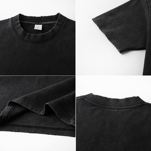 Yüksek Kalite Özel Asit Yıkama Eskitme Tasarımlı Erkek Tişörtleri Sokak Modası 430 GSM Ağır Kumaş %100 Pamuk Oversize <span class=keywords><strong>Vintage</strong></span> Tişörtler - Product Image 5