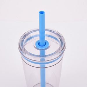 <b>Reusable</b> Colorful 450ml Tritan Coffee <b>Cup</b> Single Wall Milk Smoothie Tumbler with Straw and Lid EU Standard for Outdoor Office - Product Image 3