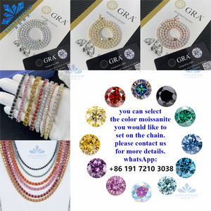 FancyJewelry 925 collar de cadena de tenis de plata esterlina chapado en oro Hip Hop Moissanite diamante VVS 2mm 3mm 4mm 5mm tamaños regalo - Product Image 6