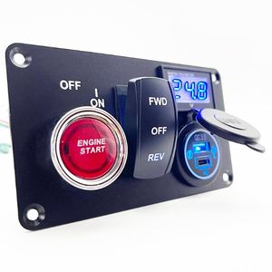 गोल्फ कार्ट 4 में इग्निशन बटन के साथ 1 मल्टी-फंक्शनल पैनल, 12v qc3.0 यूएसबी चार्जर सॉकेट, रॉकेट स्विच और वोल्टमीटर - Product Image 4