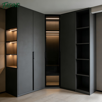 Armoire de chambre à coucher en bois massif, style moderne personnalisé 2025, pour villa, avec grand espace de rangement, assemblée