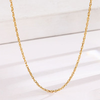 Kalung rantai minimalis 1.8mm anti luntur, rantai pilin untuk wanita di musim panas, aksesori kalung tulang selangka, mewah ringan.