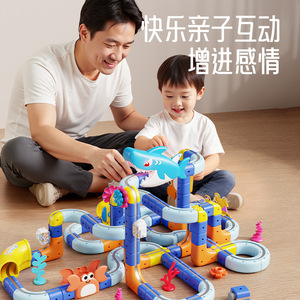 Train électrique magnétique à faire soi-même, avec thème océanique, pour enfants de 4 à 6 ans, blocs de construction en plastique, cadeau éducatif - Product Image 2