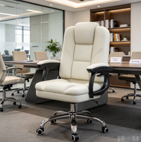 Chaise de bureau ergonomique contemporaine à dossier haut, siège rembourré en tissu PU, réglable en hauteur, inclinable, pour ordinateur, maison, bureau, jeux