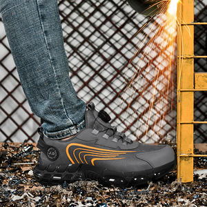 Dernier modèle <span class=keywords><strong>de</strong></span> chaussures <span class=keywords><strong>de</strong></span> sécurité pour la construction industrielle l'hiver composite imperméable à l'eau <span class=keywords><strong>semelle</strong></span> en caoutchouc paresseux bouton <span class=keywords><strong>de</strong></span> laçage libre rotatif en toile - Product Image 6