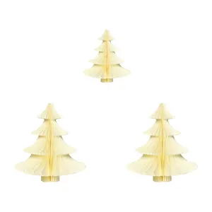 3PCS Christmas Tree Hanging Ornaments DIY Paper Xmas Trees Seasonal Window Display Decorations Party Supplies